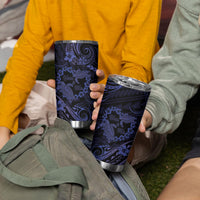Polynesian Turtle Valentine Tumbler Cup You And Me Navy Blue Hibiscus Heart LT01 - Polynesian Pride