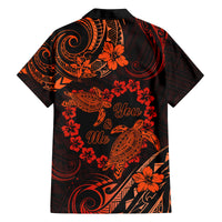 Polynesian Turtle Valentine Family Matching Puletasi and Hawaiian Shirt You And Me Orange Hibiscus Heart LT01 - Polynesian Pride