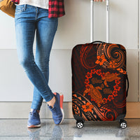 Polynesian Turtle Valentine Luggage Cover You And Me Orange Hibiscus Heart LT01 - Polynesian Pride