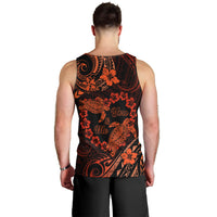 Polynesian Turtle Valentine Men Tank Top You And Me Orange Hibiscus Heart LT01 - Polynesian Pride