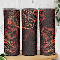 Polynesian Turtle Valentine Skinny Tumbler You And Me Orange Hibiscus Heart LT01 - Polynesian Pride