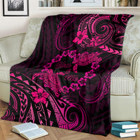 Polynesian Turtle Valentine Blanket You And Me Pink Hibiscus Heart LT01 - Polynesian Pride