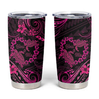 Polynesian Turtle Valentine Tumbler Cup You And Me Pink Hibiscus Heart LT01 Pink - Polynesian Pride