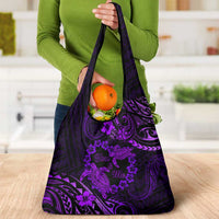 Polynesian Turtle Valentine Grocery Bag You And Me Purple Hibiscus Heart