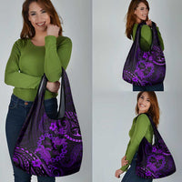Polynesian Turtle Valentine Grocery Bag You And Me Purple Hibiscus Heart