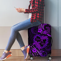 Polynesian Turtle Valentine Luggage Cover You And Me Purple Hibiscus Heart LT01 - Polynesian Pride