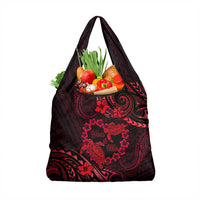 Polynesian Turtle Valentine Grocery Bag You And Me Red Hibiscus Heart