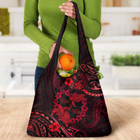 Polynesian Turtle Valentine Grocery Bag You And Me Red Hibiscus Heart