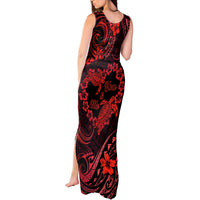 Polynesian Turtle Valentine Tank Maxi Dress You And Me Red Hibiscus Heart LT01 - Polynesian Pride