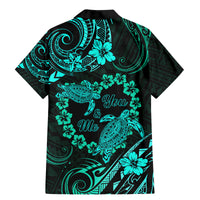 Polynesian Turtle Valentine Family Matching Mermaid Dress and Hawaiian Shirt You And Me Turquoise Hibiscus Heart LT01 - Polynesian Pride
