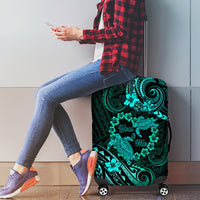 Polynesian Turtle Valentine Luggage Cover You And Me Turquoise Hibiscus Heart LT01 - Polynesian Pride