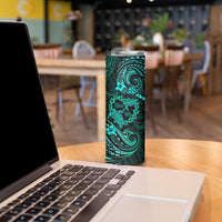 Polynesian Turtle Valentine Skinny Tumbler You And Me Turquoise Hibiscus Heart LT01 - Polynesian Pride