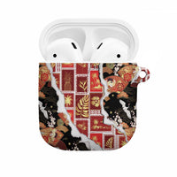 Hawaii Japanese Culture Black AirPods Case Spring Cranes Aloha Pattern LT01 Black - Polynesian Pride