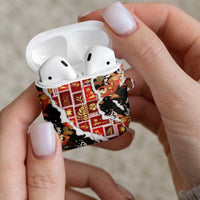 Hawaii Japanese Culture Black AirPods Case Spring Cranes Aloha Pattern LT01 - Polynesian Pride