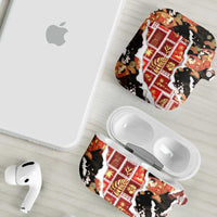 Hawaii Japanese Culture Black AirPods Case Spring Cranes Aloha Pattern LT01 - Polynesian Pride