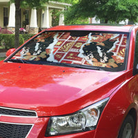 Hawaii Japanese Culture Black Auto Sun Shade Spring Cranes Aloha Pattern LT01 - Polynesian Pride