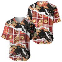 Hawaii Japanese Culture Black Baseball Jersey Spring Cranes Aloha Pattern LT01 - Polynesian Pride
