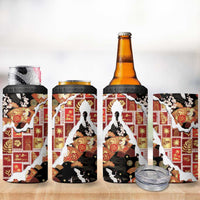 Hawaii Japanese Culture Black 4 in 1 Can Cooler Tumbler Spring Cranes Aloha Pattern LT01 - Polynesian Pride