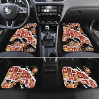 Hawaii Japanese Culture Black Car Mats Spring Cranes Aloha Pattern LT01 Set 4pcs Black - Polynesian Pride
