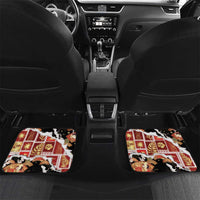 Hawaii Japanese Culture Black Car Mats Spring Cranes Aloha Pattern LT01 Set 2pcs - Back Black - Polynesian Pride