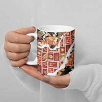 Hawaii Japanese Culture Black Ceramic Mug Spring Cranes Aloha Pattern LT01 - Polynesian Pride
