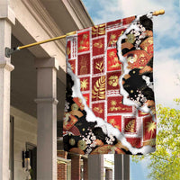 Hawaii Japanese Culture Black Garden Flag Spring Cranes Aloha Pattern LT01 House Flag Black - Polynesian Pride