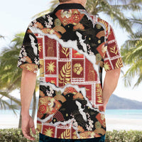 Hawaii Japanese Culture Black Hawaiian Shirt Spring Cranes Aloha Pattern LT01 - Polynesian Pride