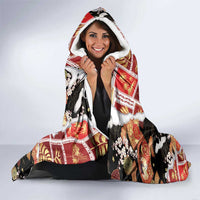 Hawaii Japanese Culture Black Hooded Blanket Spring Cranes Aloha Pattern LT01 - Polynesian Pride