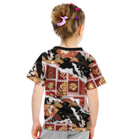 Hawaii Japanese Culture Black Kid T Shirt Spring Cranes Aloha Pattern LT01 - Polynesian Pride