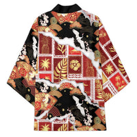 Hawaii Japanese Culture Black Kimono Spring Cranes Aloha Pattern LT01 - Polynesian Pride
