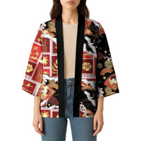 Hawaii Japanese Culture Black Kimono Spring Cranes Aloha Pattern LT01 - Polynesian Pride