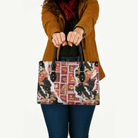 Hawaii Japanese Culture Black Leather Bag Spring Cranes Aloha Pattern LT01 - Polynesian Pride