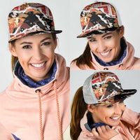 Hawaii Japanese Culture Black Mesh Trucker Cap Spring Cranes Aloha Pattern LT01 - Polynesian Pride