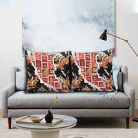 Hawaii Japanese Culture Black Pillow Cover Spring Cranes Aloha Pattern LT01 - Polynesian Pride