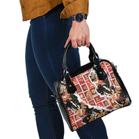 Hawaii Japanese Culture Black Shoulder Handbag Spring Cranes Aloha Pattern LT01 - Polynesian Pride