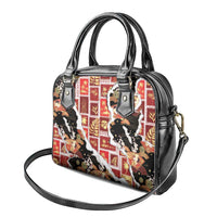Hawaii Japanese Culture Black Shoulder Handbag Spring Cranes Aloha Pattern LT01 - Polynesian Pride