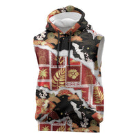 Hawaii Japanese Culture Black Sleeveless Hoodie Spring Cranes Aloha Pattern LT01 Black - Polynesian Pride