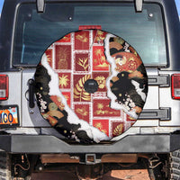 Hawaii Japanese Culture Black Spare Tire Cover Spring Cranes Aloha Pattern LT01 Black - Polynesian Pride