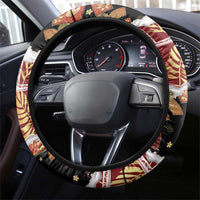 Hawaii Japanese Culture Black Steering Wheel Cover Spring Cranes Aloha Pattern LT01 - Polynesian Pride