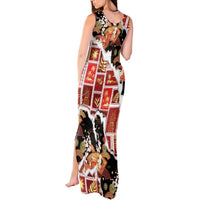 Hawaii Japanese Culture Black Tank Maxi Dress Spring Cranes Aloha Pattern LT01 - Polynesian Pride