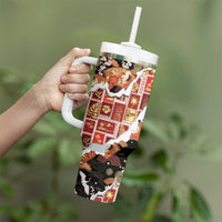 Hawaii Japanese Culture Black Tumbler With Handle Spring Cranes Aloha Pattern LT01 - Polynesian Pride