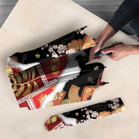 Hawaii Japanese Culture Black Umbrella Spring Cranes Aloha Pattern LT01 - Polynesian Pride