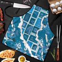 Hawaii Japanese Culture Blue Apron Spring Cranes Aloha Pattern LT01 Blue - Polynesian Pride