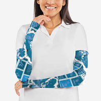 Hawaii Japanese Culture Blue Arm Sleeves Spring Cranes Aloha Pattern LT01 - Polynesian Pride