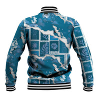 Hawaii Japanese Culture Blue Baseball Jacket Spring Cranes Aloha Pattern LT01 - Polynesian Pride
