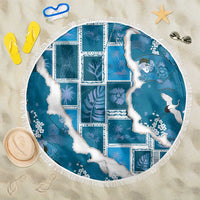 Hawaii Japanese Culture Blue Beach Blanket Spring Cranes Aloha Pattern LT01 One Size 150cm Blue - Polynesian Pride