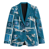 Hawaii Japanese Culture Blue Blazer Spring Cranes Aloha Pattern LT01 Unisex Blue - Polynesian Pride