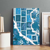 Hawaii Japanese Culture Blue Canvas Wall Art Spring Cranes Aloha Pattern LT01 - Polynesian Pride