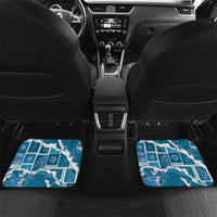 Hawaii Japanese Culture Blue Car Mats Spring Cranes Aloha Pattern LT01 Set 2pcs - Back Blue - Polynesian Pride