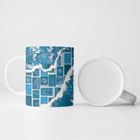 Hawaii Japanese Culture Blue Ceramic Mug Spring Cranes Aloha Pattern LT01 - Polynesian Pride